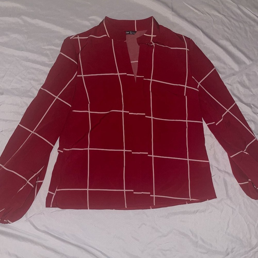 Plaid work setting shirt